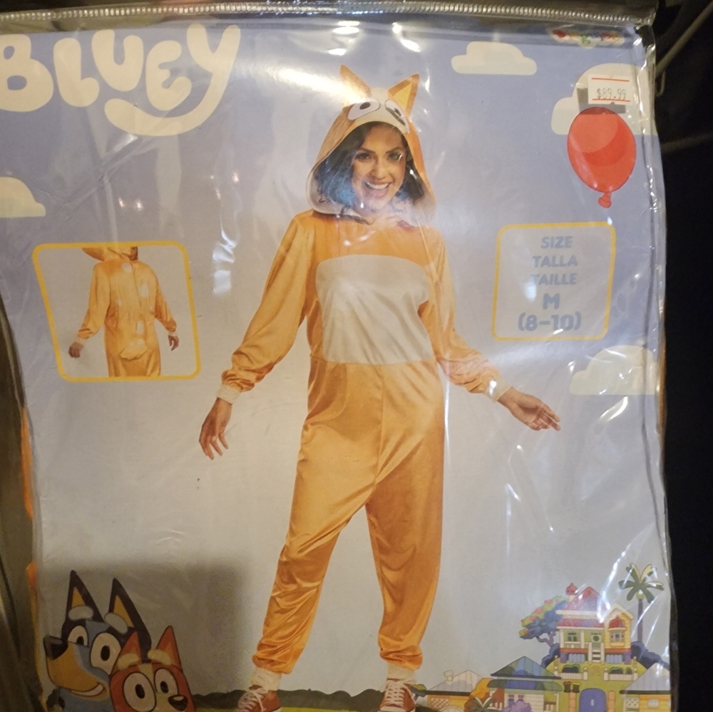 ❗️PRICE DROP THIS WEEKEND ONLY❗️ GIRLS Bluey Hooded Jumpsuit with Tail Costume